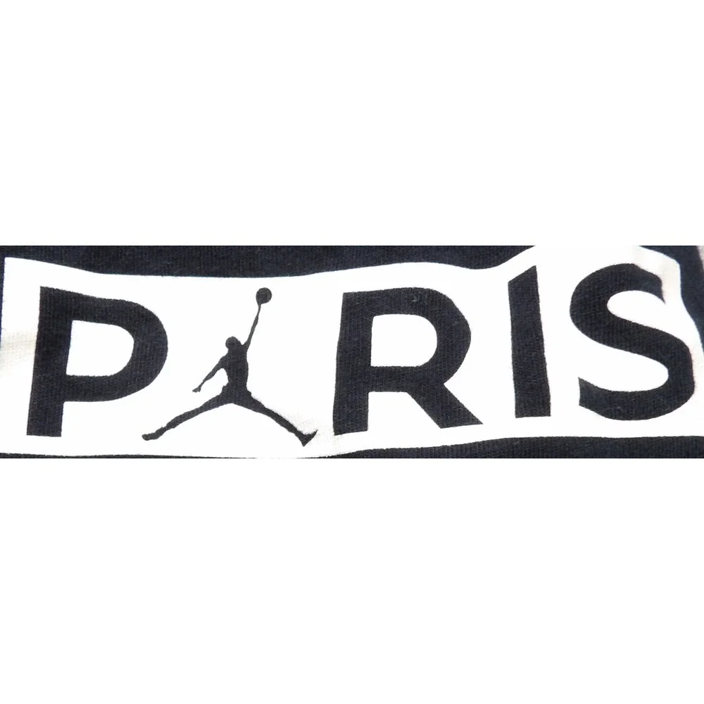Jordan PSG Paris Saint Germain Jumpman Shirt Cotton Men L Black Graphic Tee